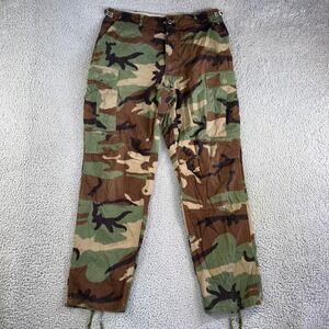US Military Woodland Camo Cargo Pants Men Medium Long BDU Combat Trousers 34x32